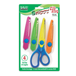 Set foarfeca zig-zag, 16 cm cu 4 lame interschimbabile (blister)