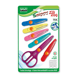 Set foarfeca zig-zag, 14 cm cu 6 lame interschimbabile