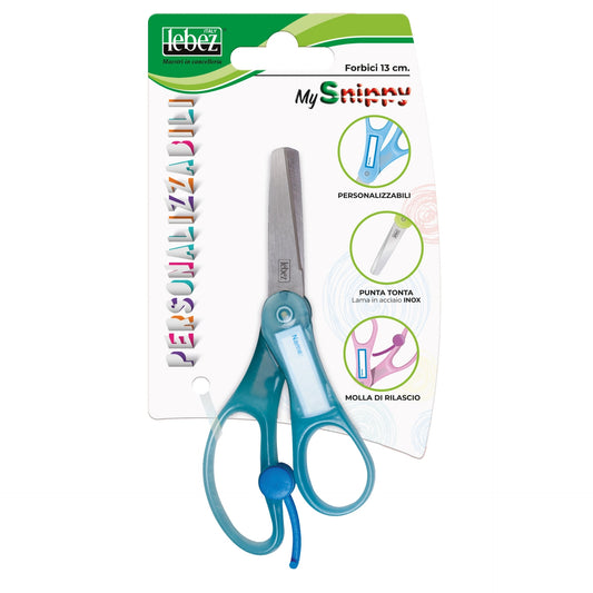 Foarfeca cu retur, 13 cm si placuta personalizabila (blister)