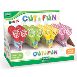 Foarfeca Cut & Fun, 13 cm si desene fantasy pe lama (32 buc/display)