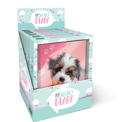 Jurnal Puppy, cu cutie cadou, 80 de pagini, 13 x 18 cm (6 buc/display)