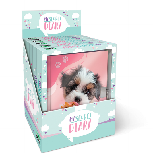 Jurnal Puppy, cu cutie cadou, 80 de pagini, 13 x 18 cm (6 buc/display)