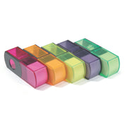 Ascutitoare de creion cu o gaura, container si radiera, 5 culori (blister)