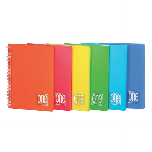 Caiet A6 cu spirala - One Color, 80 g/m2, 80 pag., 12X17 cm, coperta PP (Dictando)