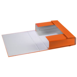 Dosar A4 cu elastic din carton laminat lucios, portocaliu (25x35x7)