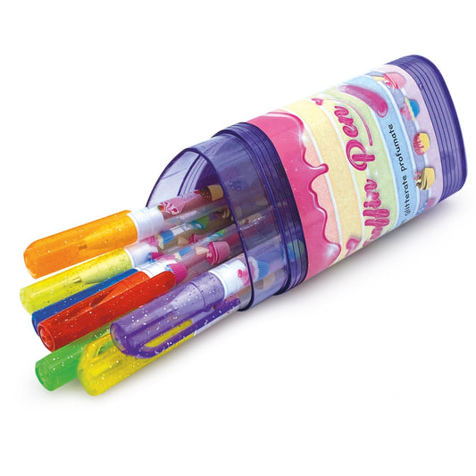 Pixuri cu sclipici parfumat, in carcasa, 12 culori (12 buc/display)