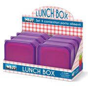 Set 4 caserole pranz din tritan transparent (6 seturi/display)