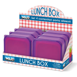 Set 4 caserole pranz din tritan transparent (6 seturi/display)