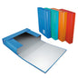 Dosar A4 cu elastic din carton laminat lucios, diverse culori (25x35x5)