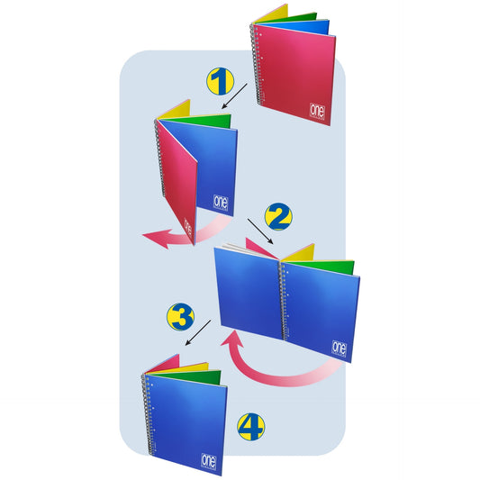 Caiet A4+ cu spirala - One Color 4x4, 80 g/m2, 120+4 pag., coperta PP (Dictando)
