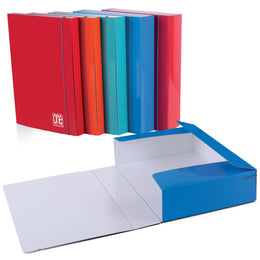 Dosar A4 cu elastic din carton laminat lucios, diverse culori (24x34x5)