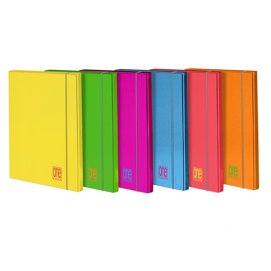 Dosar A4 cu elastic din carton laminat mat - One Color Fluo (26Ã—35 cm)