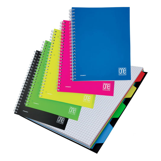 Caiet A4+ cu spirala - One Color, 70 g/m2, 120 pag., coperta PP (Matematica)