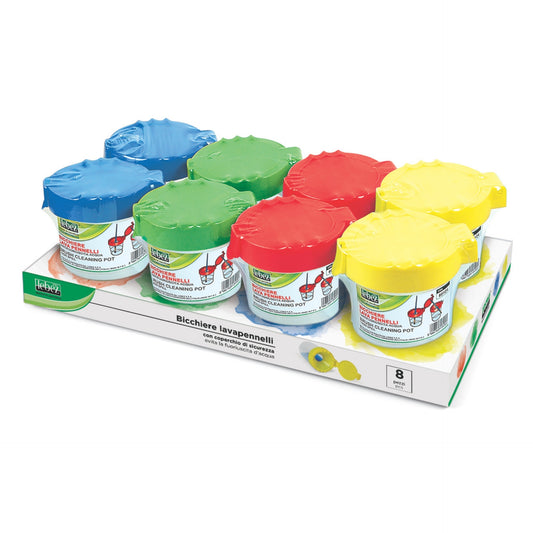 Pahar pentru pictura cu capac dublu pentru protectie (8 buc/display)