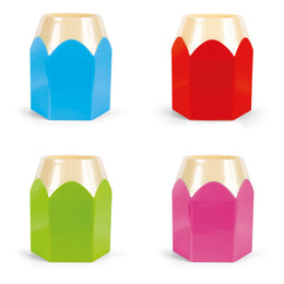 Suport creioane si pixuri, sub forma de creion, 4 culori disponibile (blister)