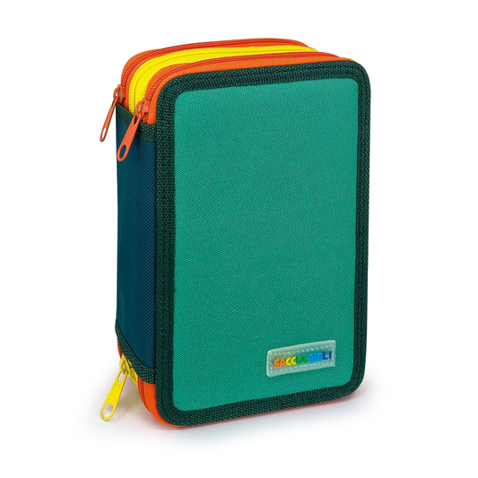 Penar echipat - Color Block Basic cu 3 fermoare (18 markere si 18 creioane colorate) - 13 x 20 x 6.5 cm (12buc/display)