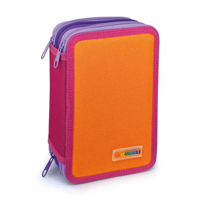 Penar echipat - Color Block Basic cu 3 fermoare (18 markere si 18 creioane colorate) - 13 x 20 x 6.5 cm (12buc/display)