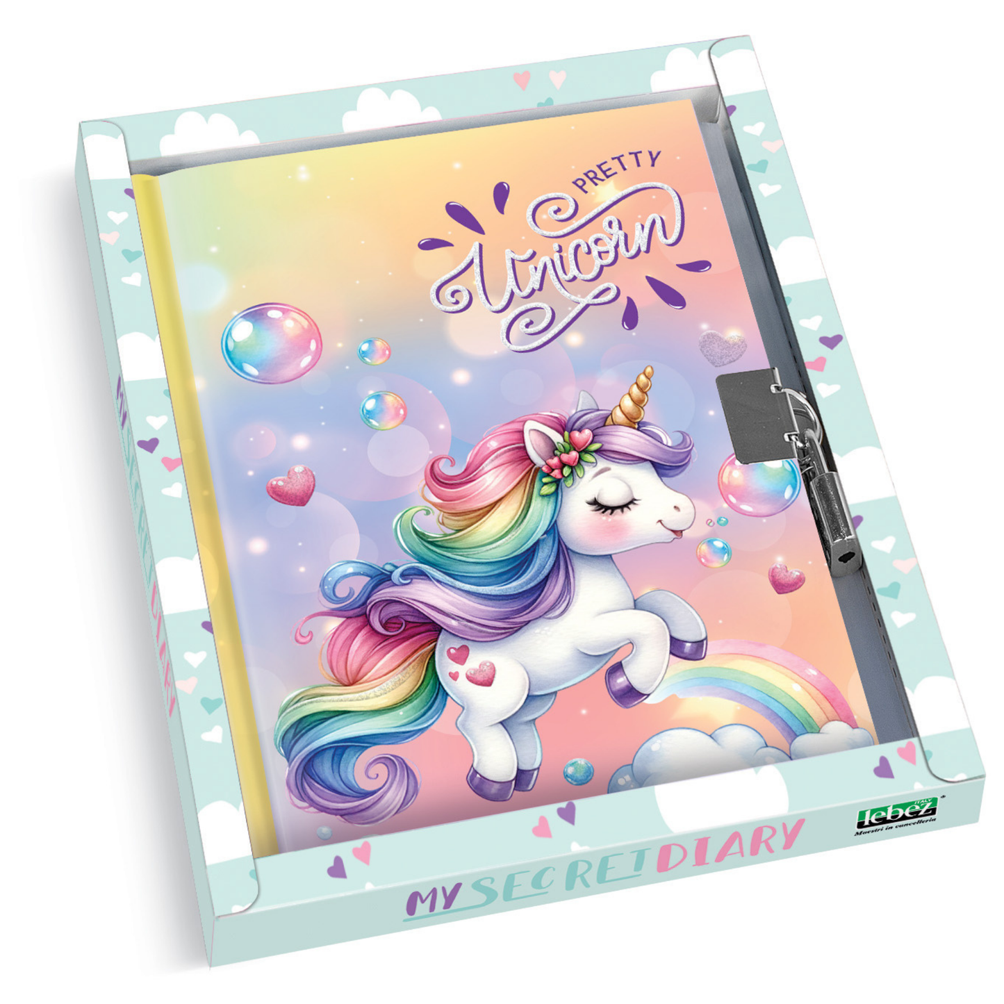 Jurnal Pretty Unicorn, cu cutie cadou, 80 de pagini, 13 x 18 cm (6 buc/display)