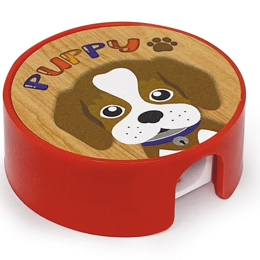 Set scolar Puppy (1 radiera, 1 ascutitoare, 1 rigla de 15 cm, 1 creion, 1 mini blocnotes)