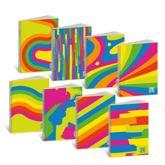 Caiet A4 cu spirala - One Color Fanta Fluo, 80 g/m2, 60 pag. (Dictando)