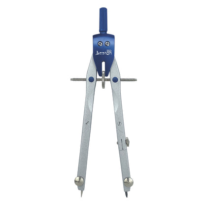 Trusa compas scolar din metal satinat, cu 3 accesorii (blister)