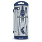 Trusa compas scolar din metal satinat, cu 4 accesorii (blister)