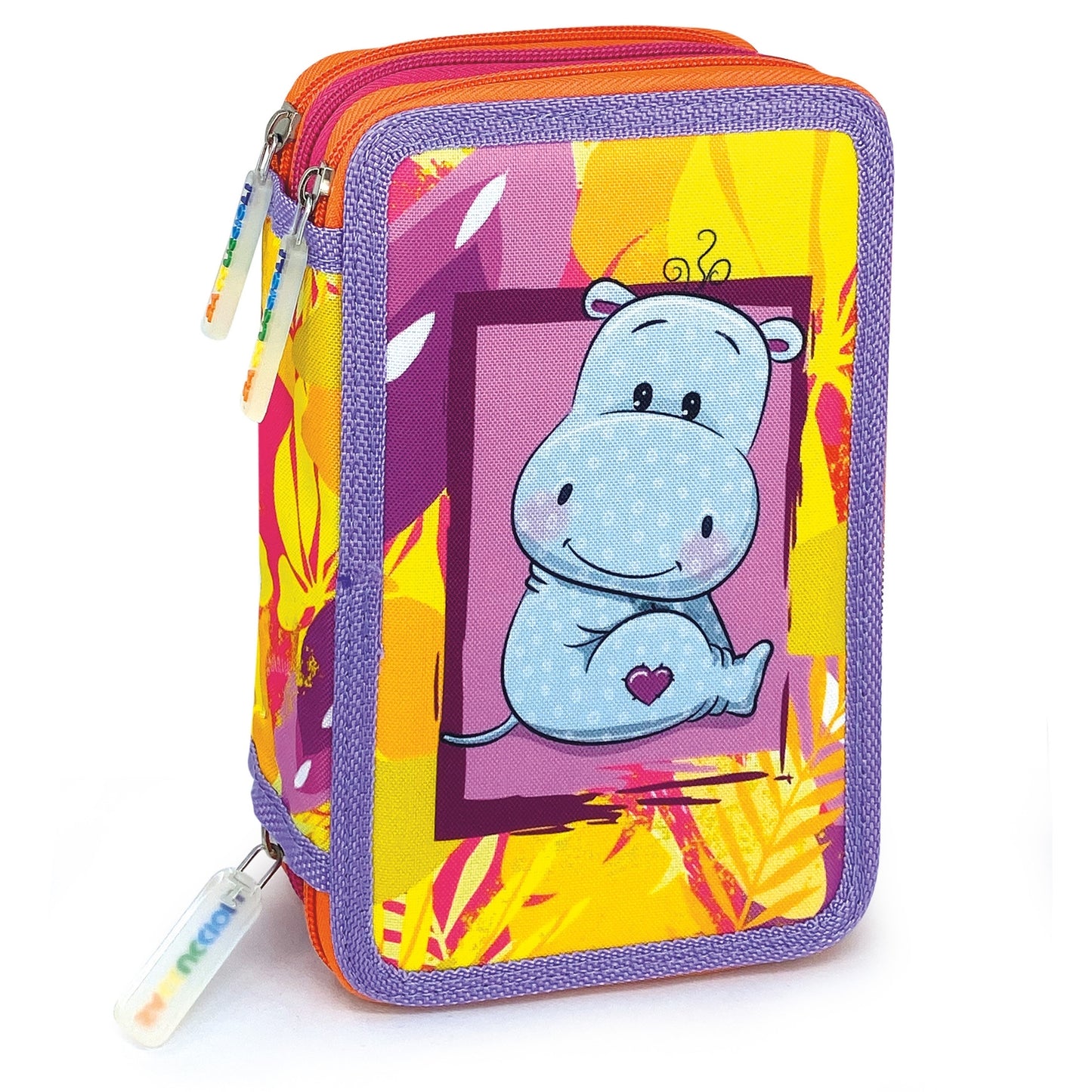 Penar echipat - Colectia Puppies cu 3 fermoare (18 markere si 18 creioane colorate) - 13 x 20 x 6.5 cm (12buc/display)