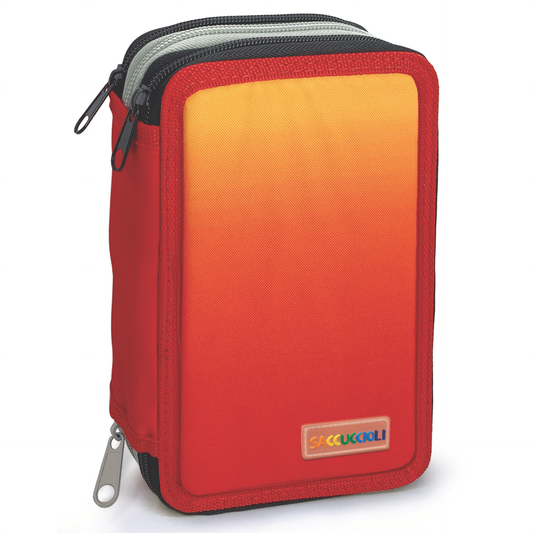 Penar echipat - Color Block cu 3 fermoare (18 markere si 12 creioane colorate) - 13 x 20 x 6.5 cm (12 buc/display)