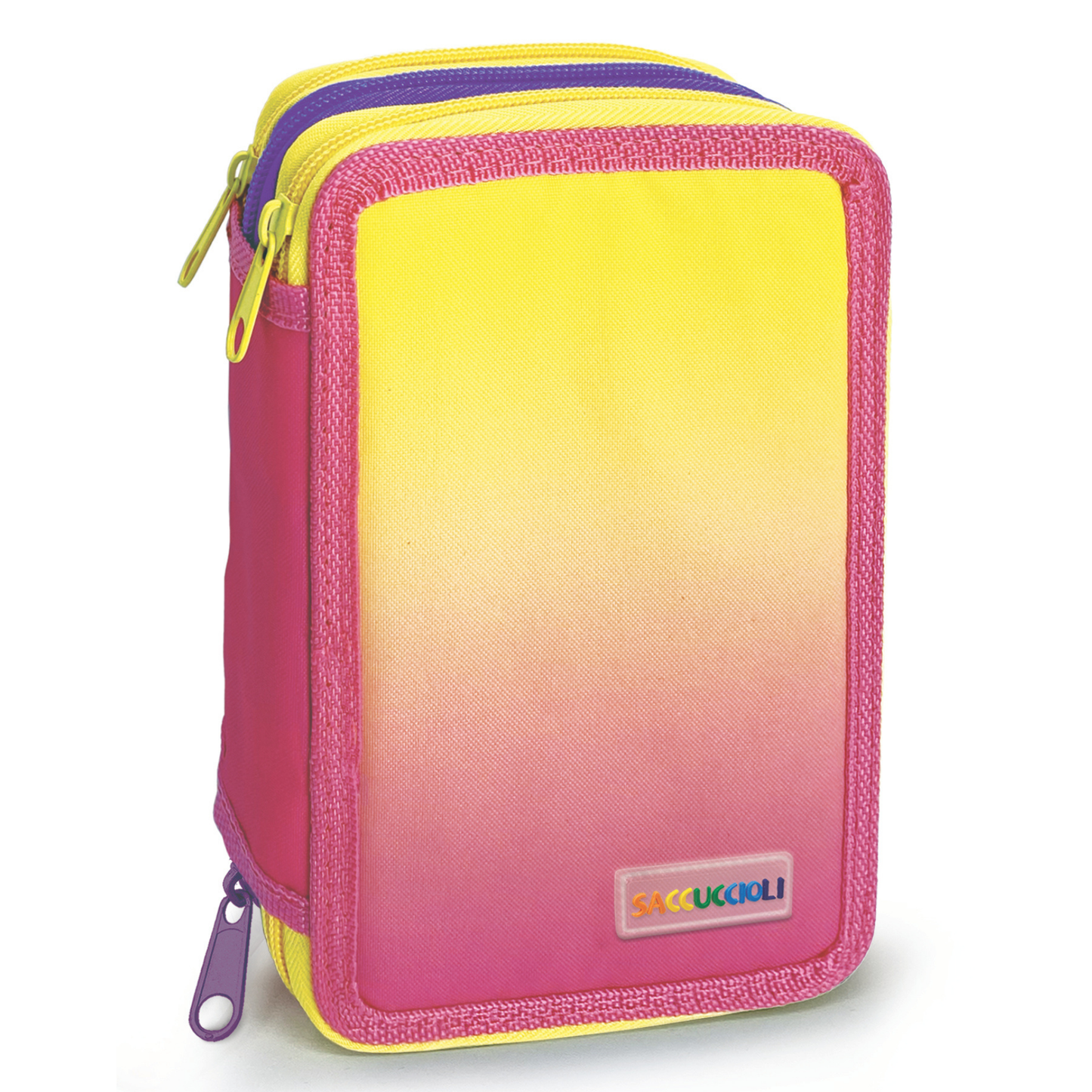 Penar echipat - Color Block cu 3 fermoare (18 markere si 12 creioane colorate) - 13 x 20 x 6.5 cm (12 buc/display)