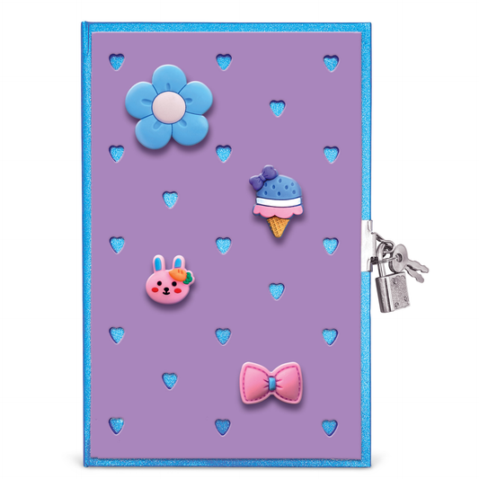 Jurnal Joy Pins, cu decoratiuni 3D, 80 de pagini, 13.5 x 21 cm (6 buc/display)