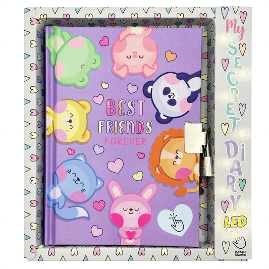 Jurnal cu LED, cu cutie cadou, 80 de pagini, 13 x 18 cm (6 buc/display)