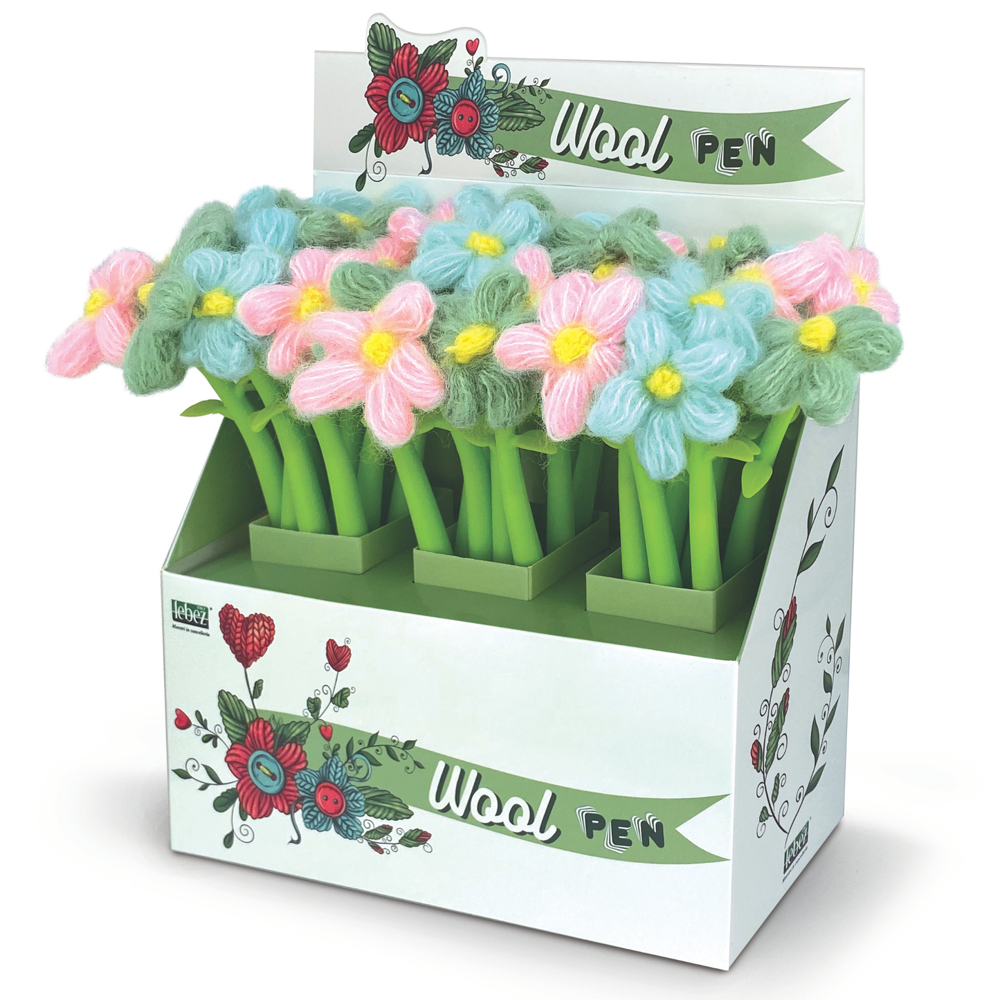 Pix flexibil Floare de lana, Ã¸ 4.5 cm (36 buc/display)