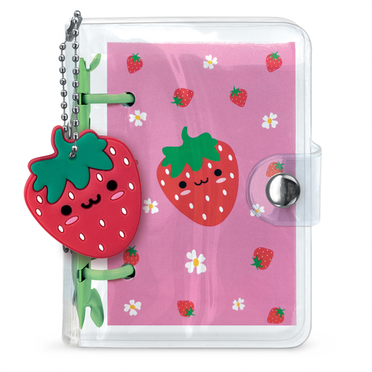 Mini Notebook cu breloc din silicon, 100 pagini liniate, 6.5 x 9.5 cm (12 buc/display)