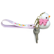 Breloc Ratusca cu curea din silicon - alba/galbena (12 buc/display)