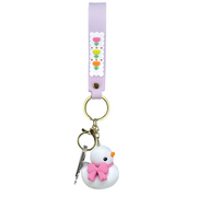 Breloc Ratusca cu curea din silicon - alba/galbena (12 buc/display)