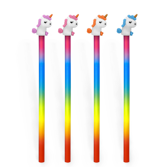 Creion grafic Unicorn cu radiera, 4 modele (24 buc/display)