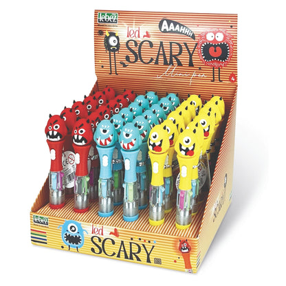 Mini pix 4 culori in 1 cu LED, Scary, 3 modele (36 buc/display)