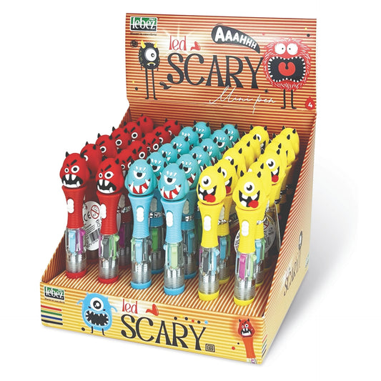 Mini pix 4 culori in 1 cu LED, Scary, 3 modele (36 buc/display)