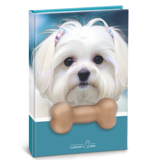 Agenda nedatata cu catei squishy pe coperta, 80 de pagini albe, 10 x 15 cm (12 buc/display)