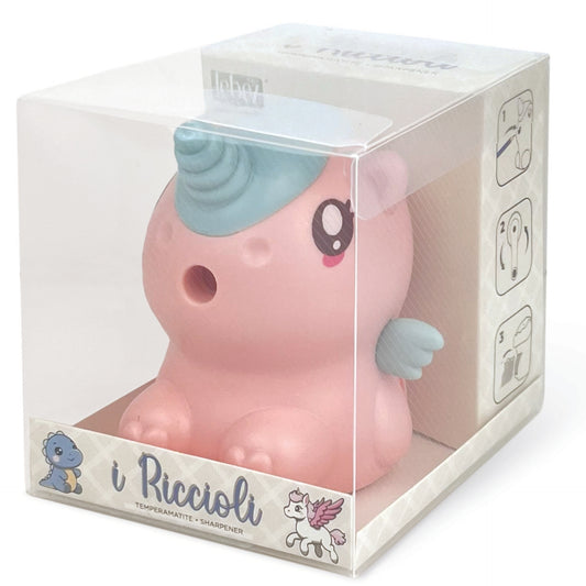 Ascutitoare de creion cu o gaura si manivela, Unicorn si Dragon, 4 modele (8 buc/display)