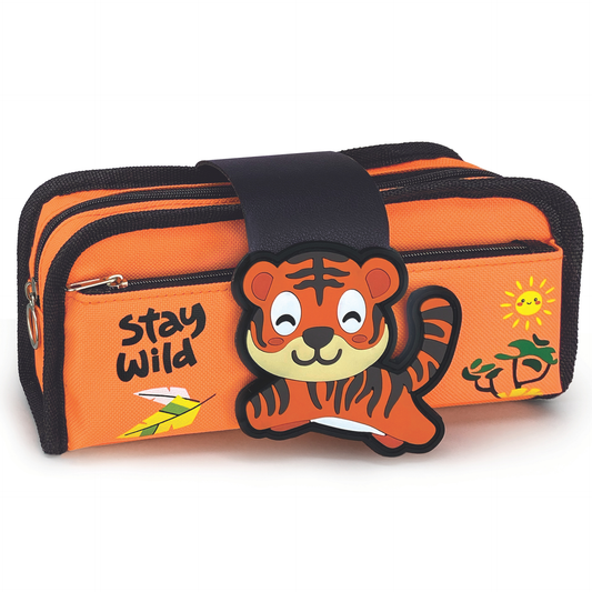 Penar Wild Nature, cu 2 compartimente, cu fermoar si inchidere cu scai in fata, 21 x 9 x 7 cm (12buc/display)