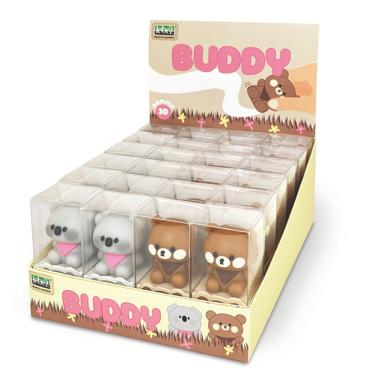 Radiera Buddy, Ursulet 3D, 2 culori (24 buc/display)