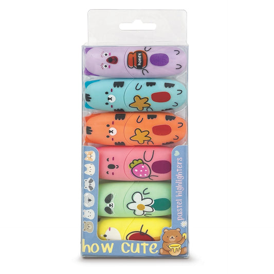Set Marker evidentiator, How Cute, 6 culori pastel (6 buc/blister)