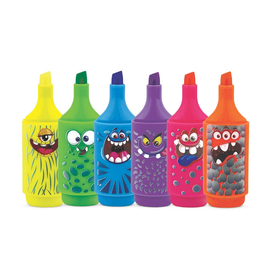 Set Marker evidentiator, Monsters, 6 culori fluorescente (6 buc/blister)