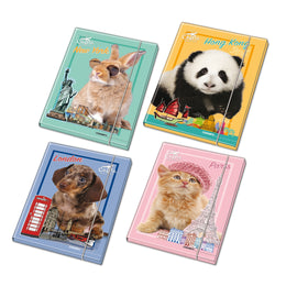 Mapa A4 din carton, cu elastic, Animalute, D12, 26x35