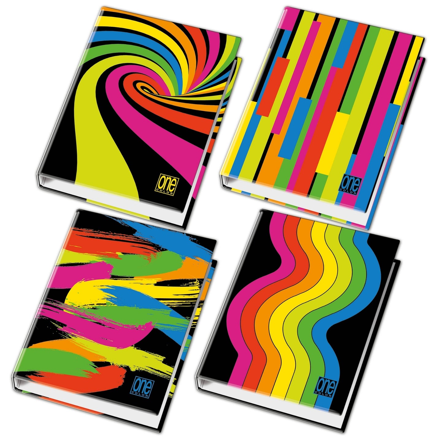 Clasor A4 cu inele - One Color Black & Fluo (26Ã—32 cm)