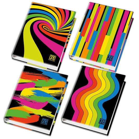 Clasor A4 cu inele - One Color Black & Fluo (26Ã—32 cm)