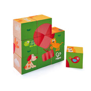 Puzzle din lemn cuburi - Animale 3 x 3