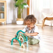 Jucarie din lemn de stivuit - Urs polar (7 piese)