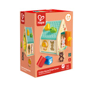 Jucarie din lemn copii - Sortator de forme pentru casa cu personaje